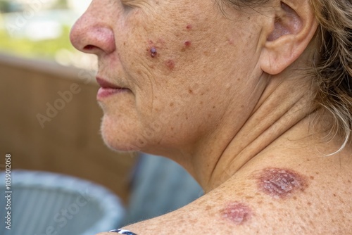 Skin Cancer: Basal Cell & Squamous Cell Carcinoma on Sun-Exposed Skin