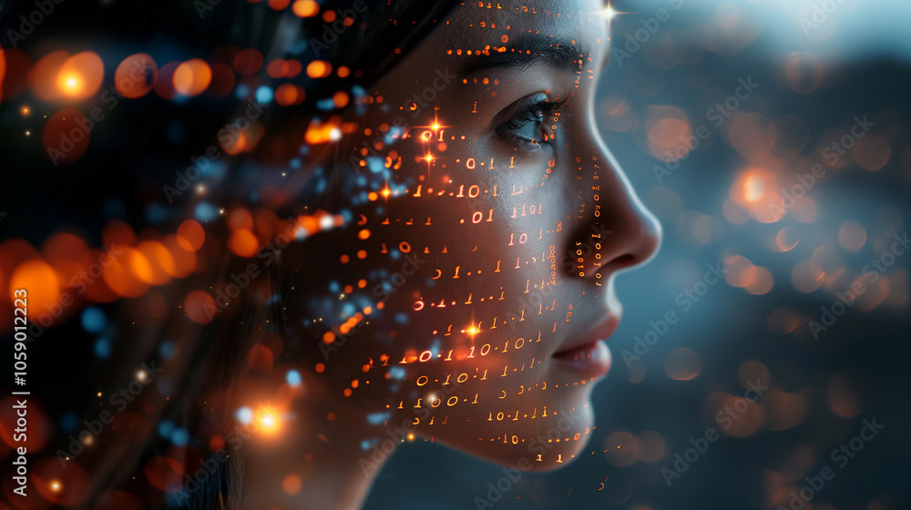 Human images and data communication with AI deep learning, machine learning,human brain. Human images and data communication with AI deep learning, machine learning,human brain.