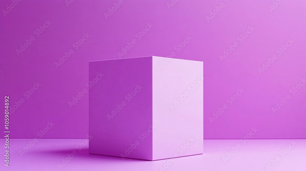 A single, light purple cube sits in front of a solid pink background. Generative ai A single, light purple cube sits in front of a solid pink background. Generative ai