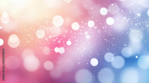 vibrant abstract background featuring soft bokeh lights in pink, blue, and white hues, creating dreamy and festive atmosphere. Perfect for holiday themes