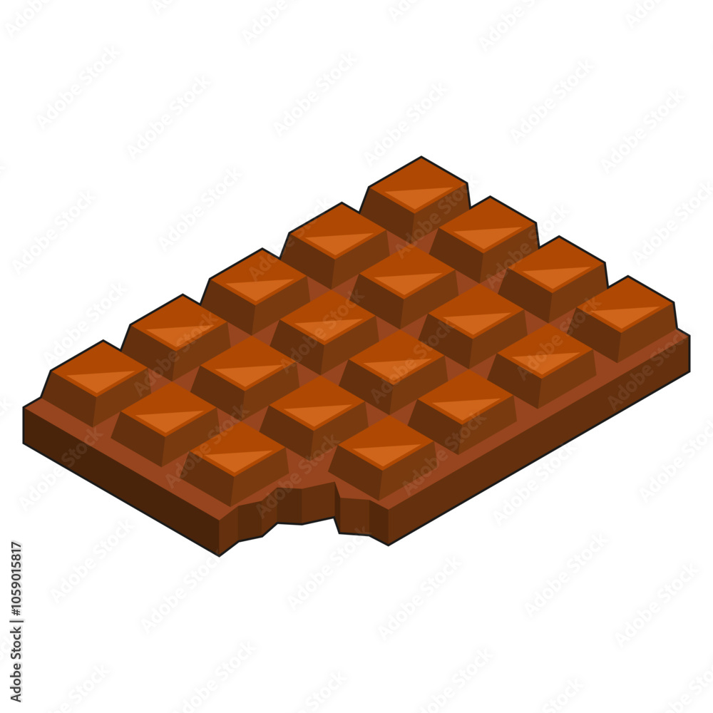 chocolate bar with bite marks. sweet chocolate. food. vector illustration. chocolate bar with bite marks. sweet chocolate. food. vector illustration.