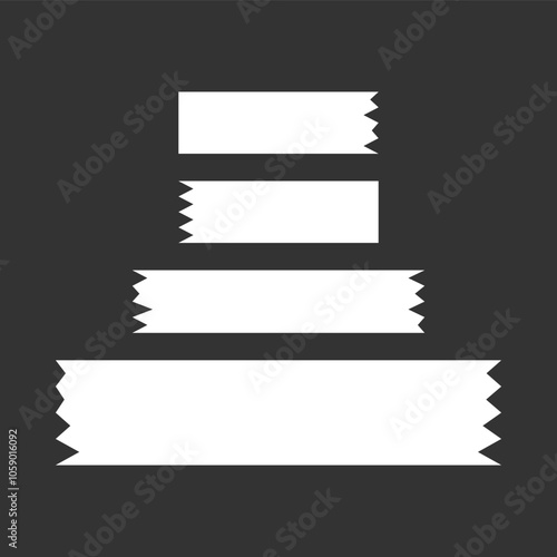 several pieces of white tape. educational theme. business theme. notes. vector illustration.