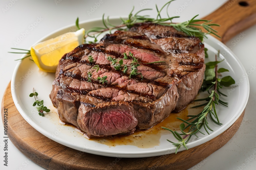 a culinary masterpiece featuring a succulent grilled steak. a culinary masterpiece featuring a succulent grilled steak.