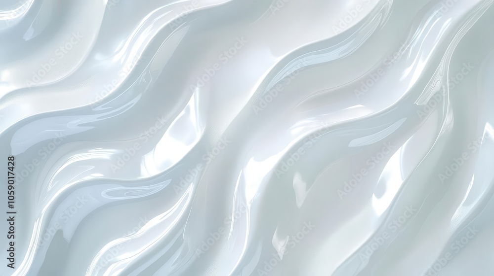 Obraz premium seamless, soft abstract texture resembling glossy white waves, providing a minimalist and modern aesthetic, ideal for backgrounds or subtle design elements in various projects