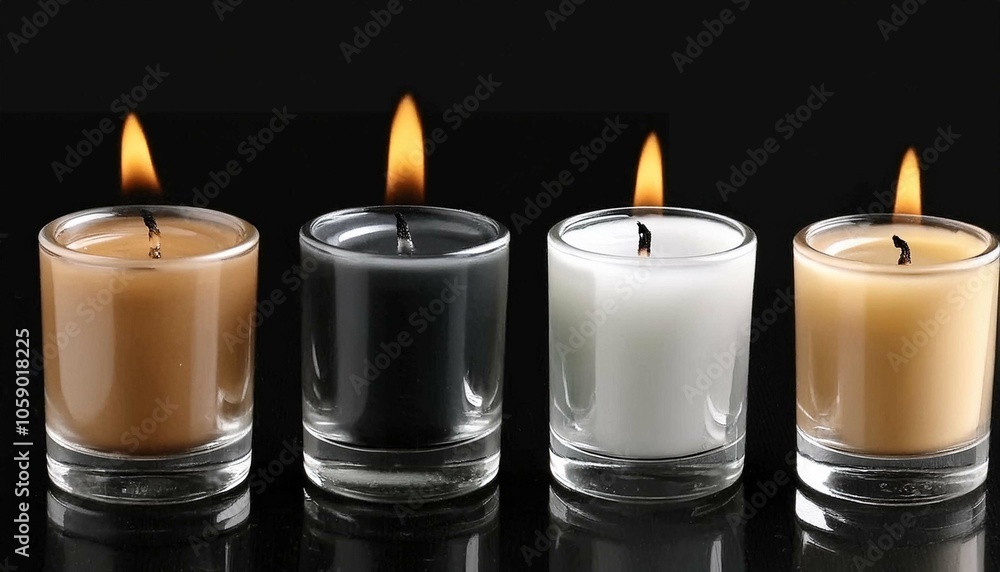Beautiful wax candles, candles in glass holders isolated on transparent background Beautiful wax candles, candles in glass holders isolated on transparent background