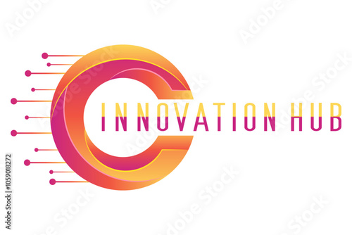 innovative hub logo creative and original for your business or company vector illustration isolated on white background