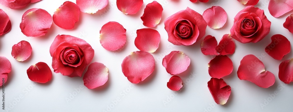 Pink roses flowers isolated on a white table background. Freestanding banner with flat design. Pink roses flowers isolated on a white table background. Freestanding banner with flat design.