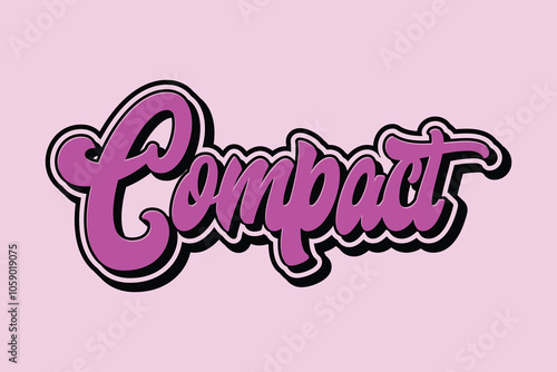 3d text effect with the word "compact"