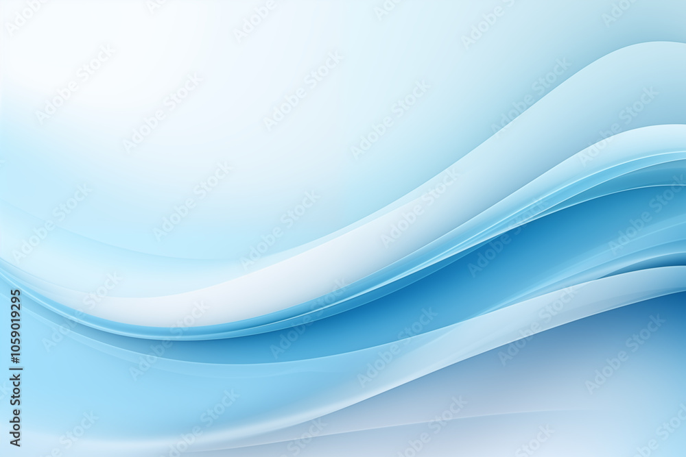 Fototapeta premium Abstract Blue Waves on White Background