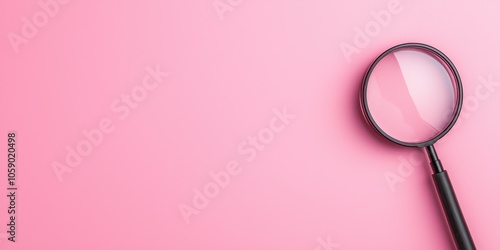 Wallpaper Mural A magnifying glass on a soft pink background, ideal for highlighting details or text. Torontodigital.ca
