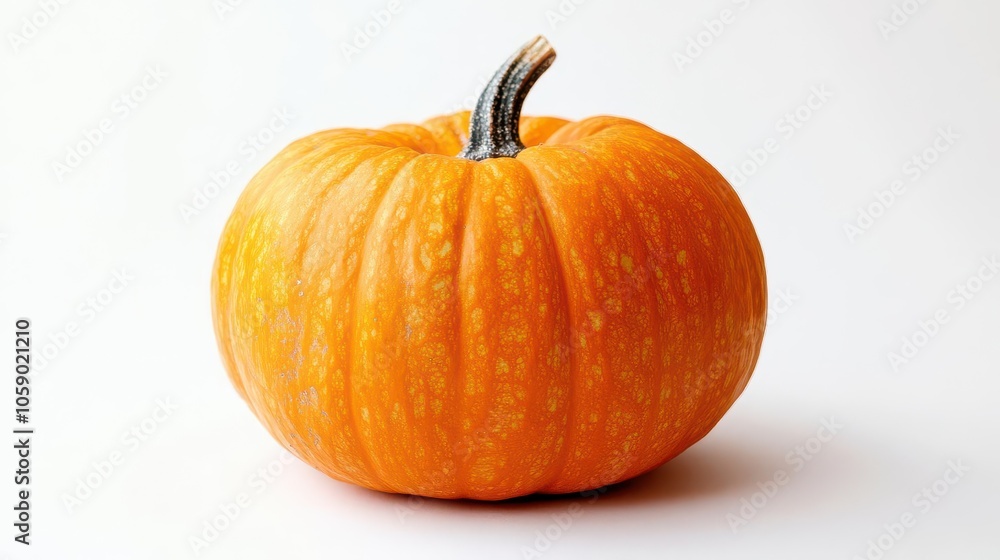 single mini pumpkin with a rich orange hue isolated on a soft white background, showcasing its intricate texture and defining features for a seasonal touch single mini pumpkin with a rich orange hue isolated on a soft white background, showcasing its intricate texture and defining features for a seasonal touch