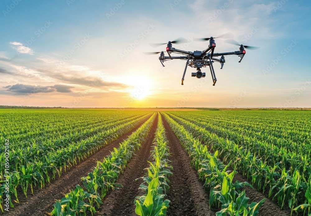 Drone Over Cornfield. Drone Over Cornfield.