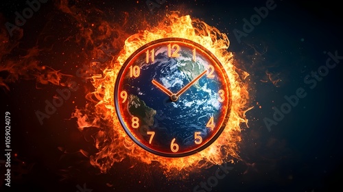 Countdown Timer of Earth Heating Up Due to Global Warming Crisis