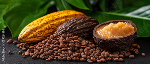 Cocoa Beans, Cacao Pods, and Cacao Butter.