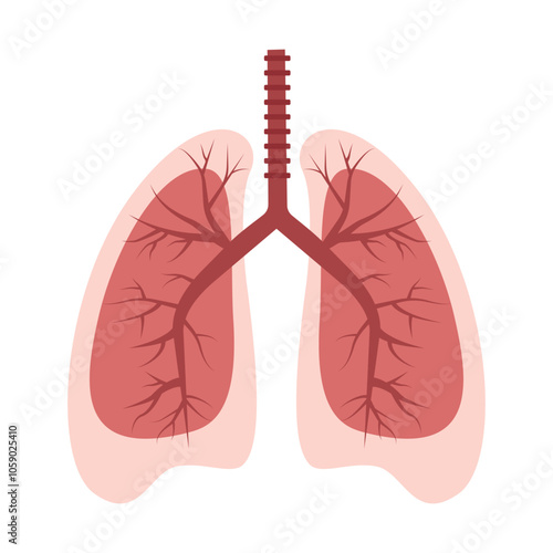 Vector illustration.World Asthma Day.  Healthy lungs