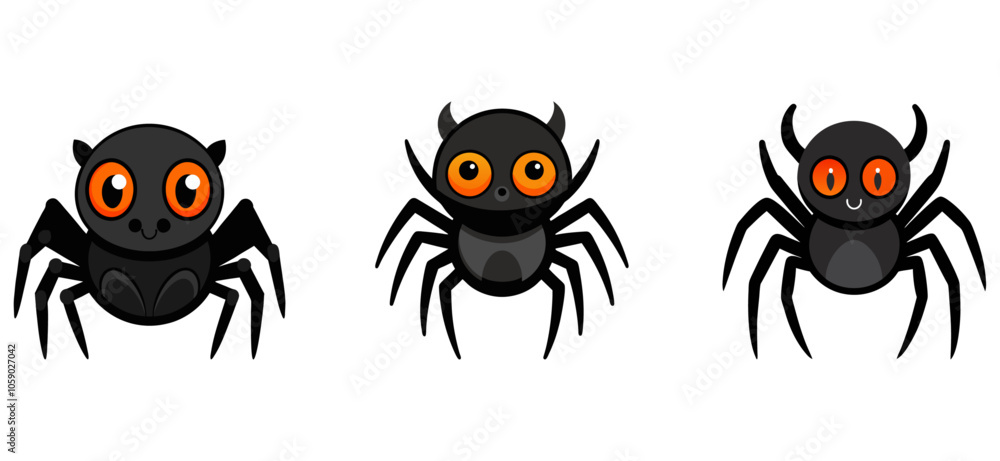Fototapeta premium Cute spider - halloween - cartoon character - vector illustration