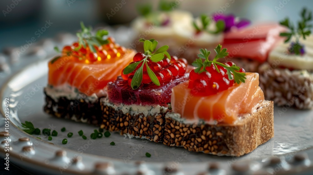 Beautifully presented danish sm rrebr d featuring fish on a decorative plate with vibrant colors. Beautifully presented danish sm rrebr d featuring fish on a decorative plate with vibrant colors.