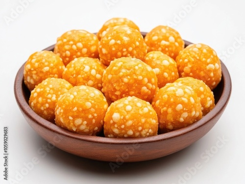 A bowl filled with crispy, glossy sugar-coated nuts, perfect for desserts and mithai in Indian cuisine. Suitable for Diwali celebrations, vegan and halal diets.