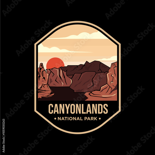Canyonlands National Park Emblem patch logo illustration
