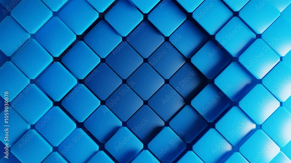 abstract blue geometric pattern background, 4k seamless loop