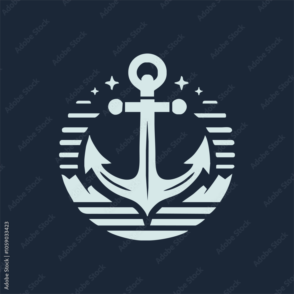 ship anchor emblem, black isolated silhouette vector ship anchor emblem, black isolated silhouette vector