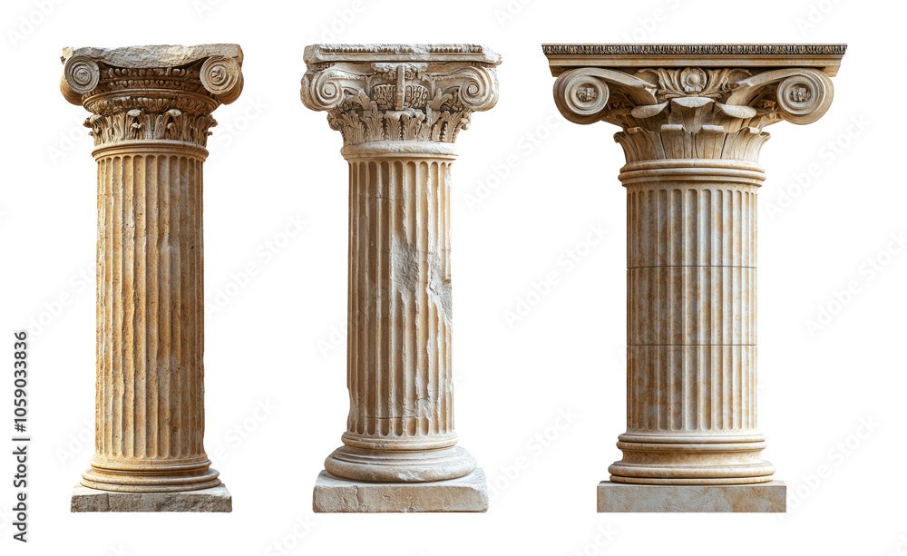 Obraz premium Classic Architectural Columns on Transparent Background