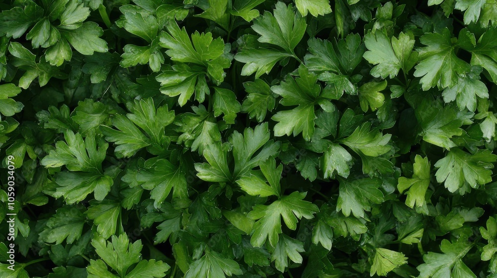 A surface densely covered with sprigs of fresh parsley, filling every inch of the frame with its bright green, delicate leaves and textured surface. A surface densely covered with sprigs of fresh parsley, filling every inch of the frame with its bright green, delicate leaves and textured surface.