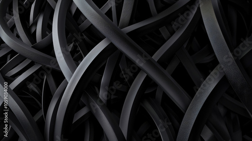 Vertical Dark Black Flexible Bend Abstract Trellised or Cellular Background