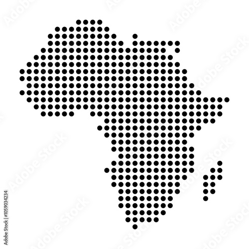 Africa dotted map. Black and white concept. vector illustration.