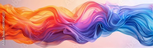 Abstract Colorful Swirling Fabric on White Background
