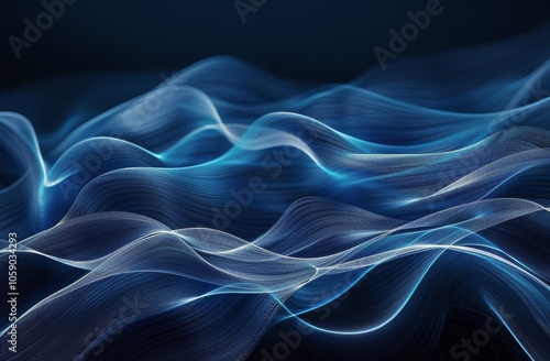 Abstract Blue Waves of Fabric