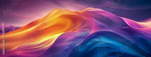 Abstract Wavy Pattern With Purple, Blue, Orange, and Yellow Colors