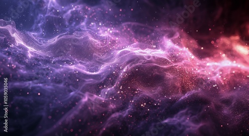 Abstract Purple And Red Swirling Nebula Background