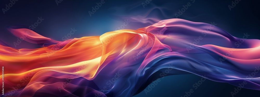 Abstract Digital Art With Vibrant Red, Orange, Pink, And Blue Wavy Lines On A Dark Background Abstract Digital Art With Vibrant Red, Orange, Pink, And Blue Wavy Lines On A Dark Background