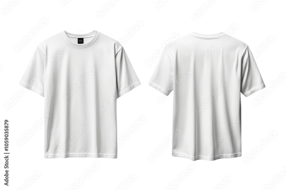 White Graphic T-shirt Mockup (Front and Back, Center Design) Isolated on Transparent. PNG White Graphic T-shirt Mockup (Front and Back, Center Design) Isolated on Transparent. PNG