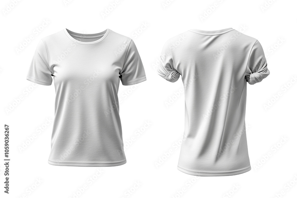 White Knotted Front T-shirt Mockup (Front and Back) Isolated on Transparent. PNG White Knotted Front T-shirt Mockup (Front and Back) Isolated on Transparent. PNG