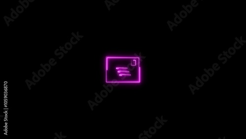 neon office file icon image on black background.having use to office, computer ,mobile,cyber file .