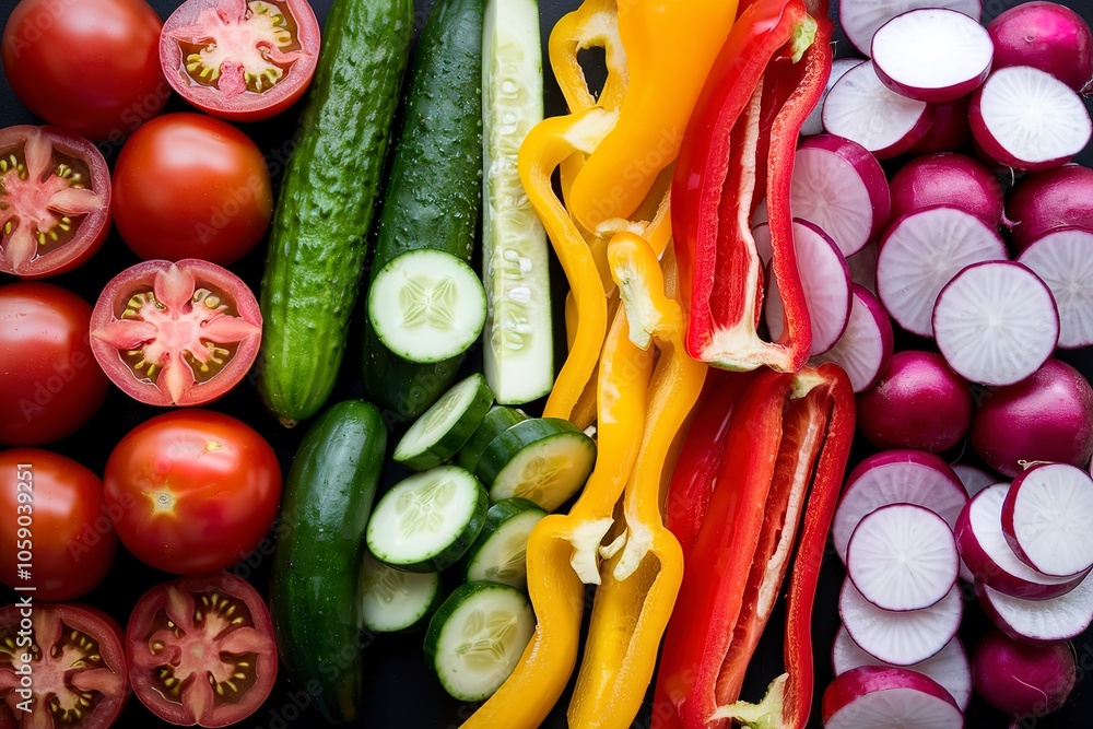 fresh vegetables prepared for a salad fresh vegetables prepared for a salad