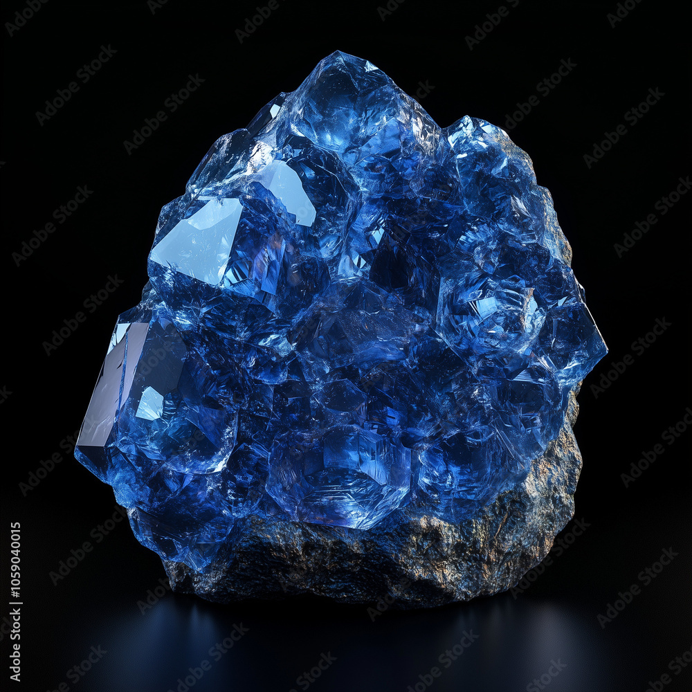 Blue crystal 3d rendering isolate on transparency background Blue crystal 3d rendering isolate on transparency background