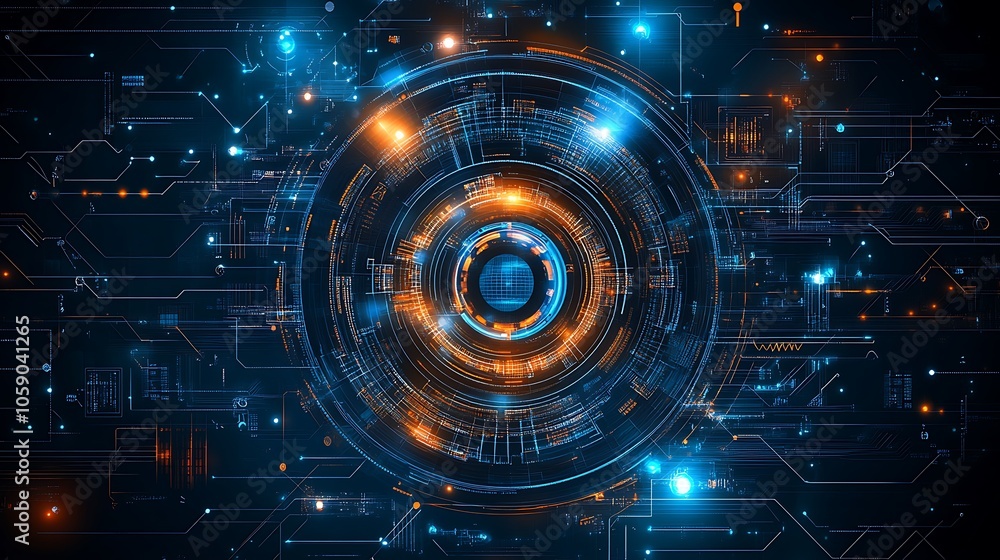 Fototapeta premium High-tech abstract background ideal for AI processes data analysis and scientific applications