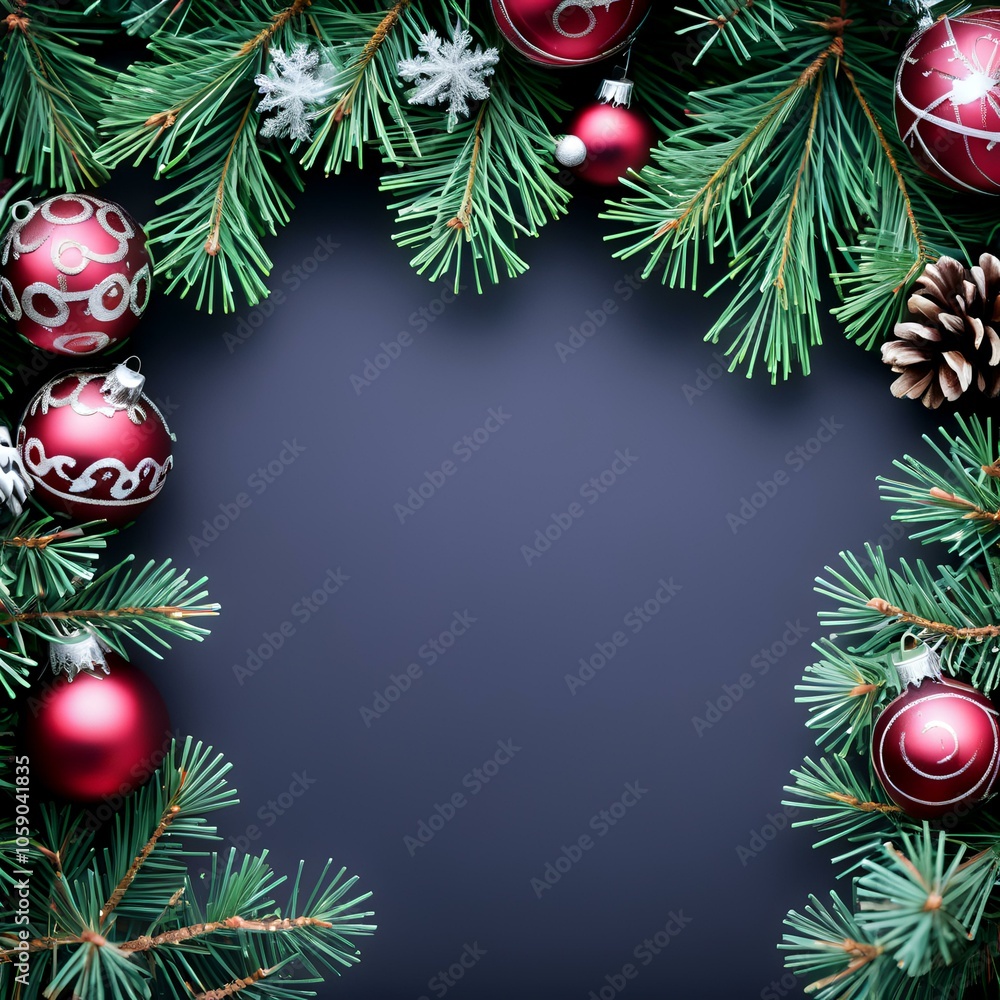 christmas background with christmas tree branches and balls christmas background with christmas tree branches and balls