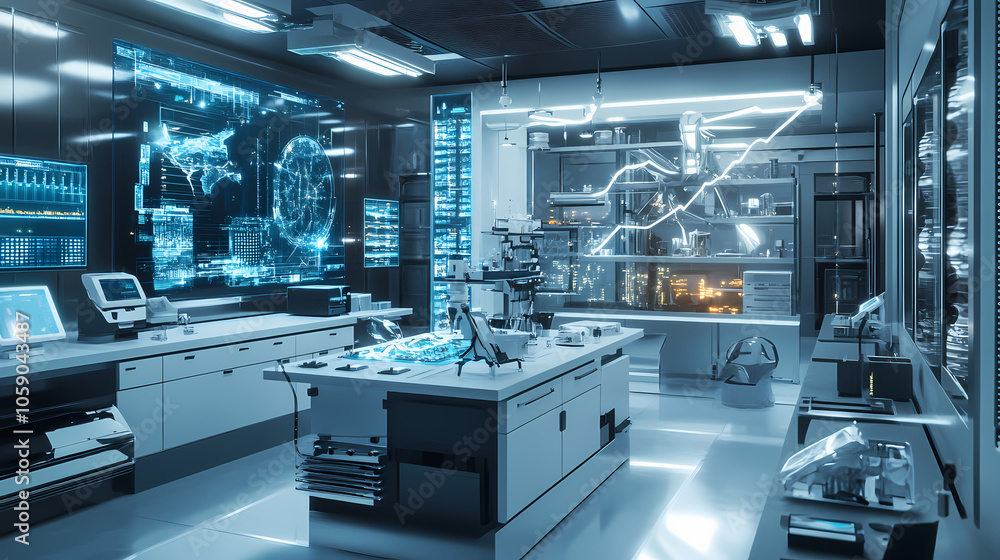 Technology laboratory. Sci-Fi Laboratory. Illustration Technology laboratory. Sci-Fi Laboratory. Illustration