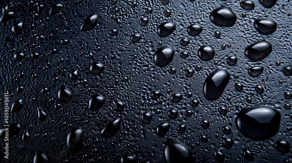 Water Droplets on Black Background: Image Texture Water Droplets on Black Background: Image Texture