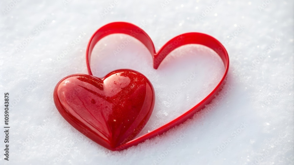 Fototapeta premium heart on snow