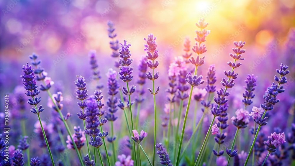 Naklejka premium watercolor background, colorful, lavender flower