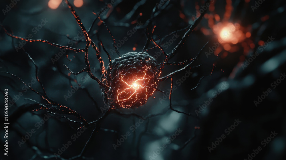 close up view of neural brain system with glowing connections close up view of neural brain system with glowing connections