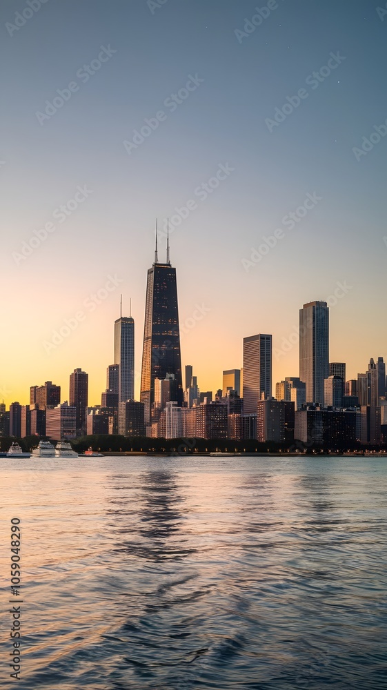 Fototapeta premium city skyline at sunset