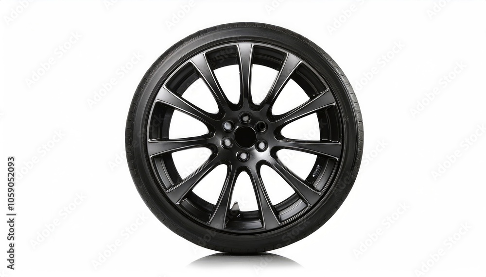 black car wheel isolated on white background black car wheel isolated on white background