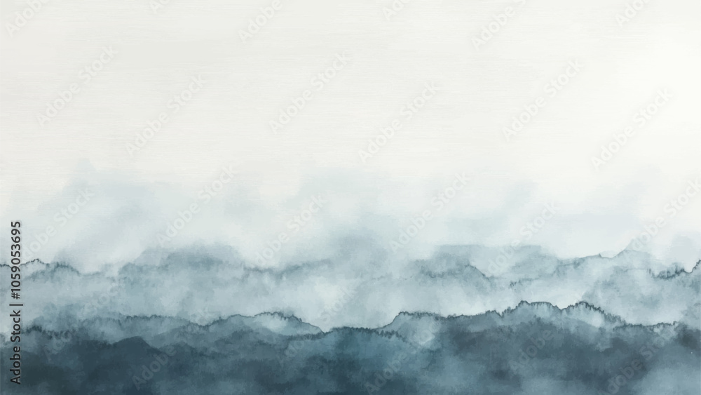 Obraz premium Abstract horizontal watercolor background. Hand drawn vector texture. Brush stroked painting pastel color watercolour