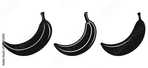 Banana vector black icon on white background